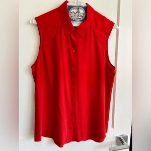 Everlane Silk Sleeveless Button Up - Persimmon